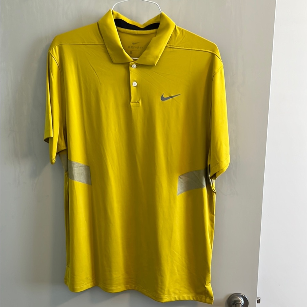 Nike Yellow Polo Shirt Lightweight Athletic Wear